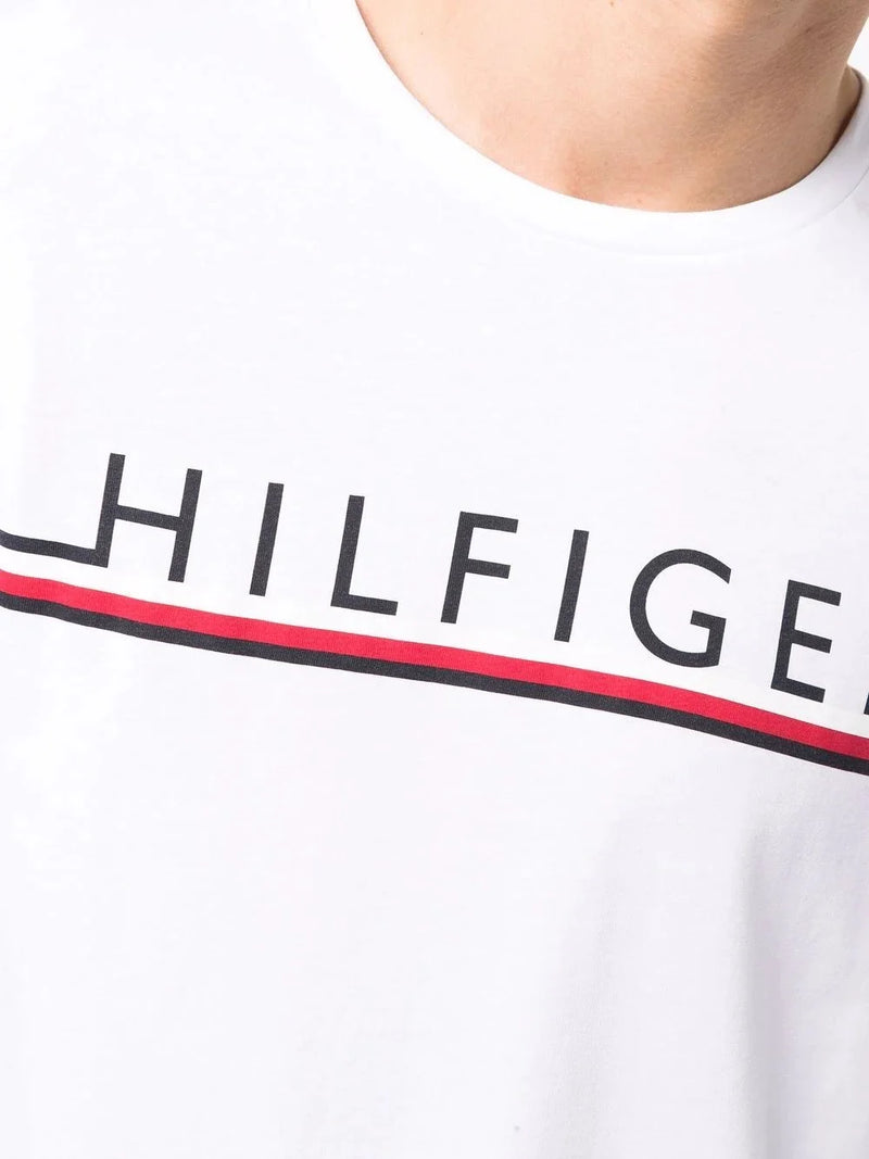 Camiseta Masculina TOMMY Hilfiger Branca Logo Central