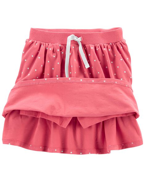 Short/Saia Infantil Rosa de bolinhas branca - Tamanho 5