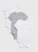 Kit Body Gap - 03 peças Nuvem,Estrela e Listras - 18-24 meses
