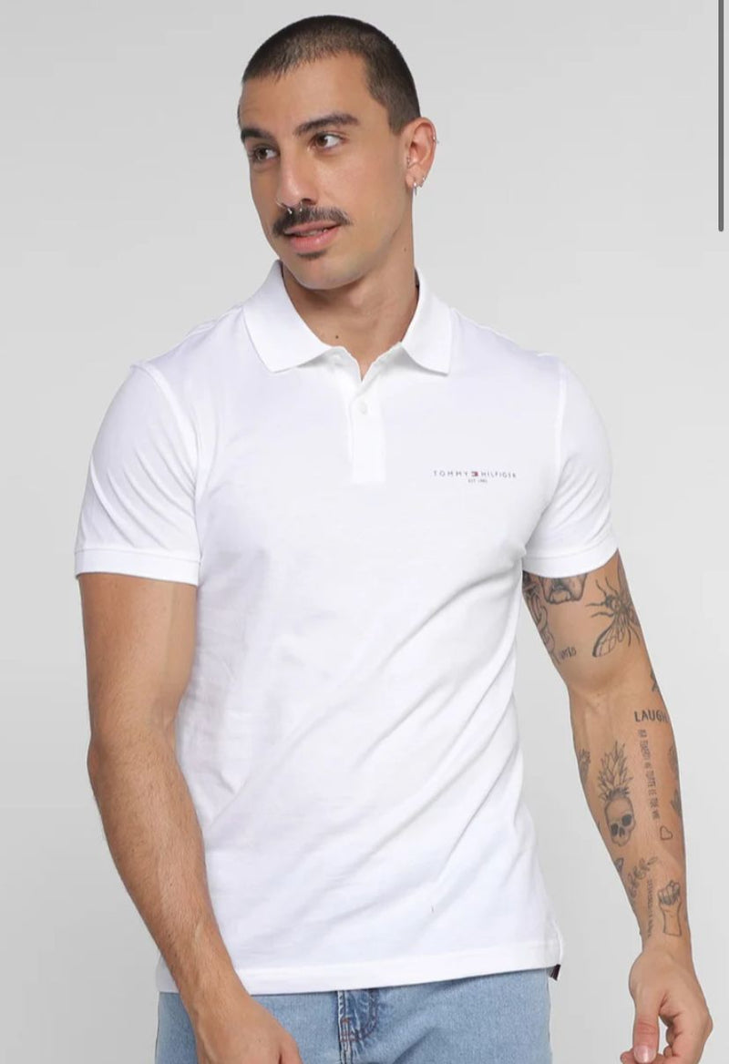 Polo masculina - Branca - Tommy hilfiger - Tamanho M