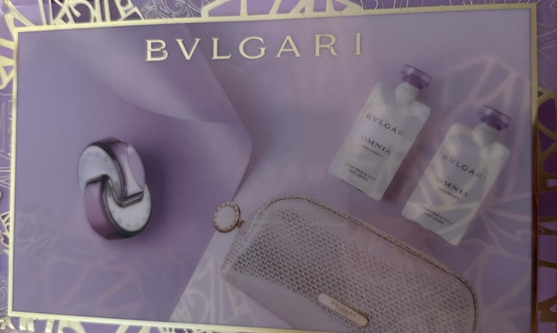 Bvlgari Omnia Amethyste Kit – Perfume Feminino EDT + Loções Corporais + Nécessaire