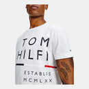 Camiseta Masculina TOMMY Hilfifiger Wrap Around Graphic Tee Branca M